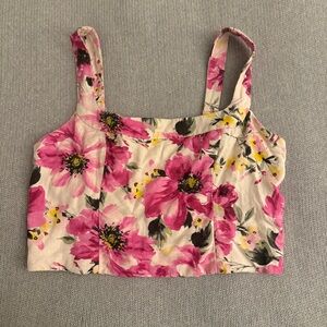 Abercrombie Line Blend Set Top Pink Floral
